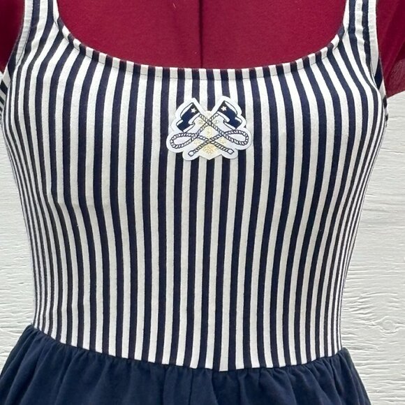 Vintage Sandcastle Catalina Nautical Pin-Up Sailor Striped Swimsuit Size 12 - Picture 2 of 7